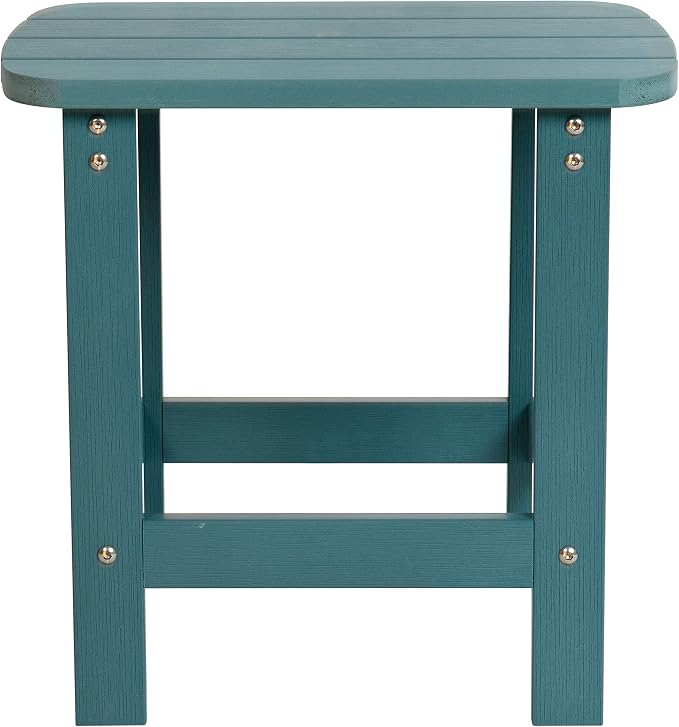 Flash Furniture Charlestown Tiered Commercial Poly Resin Adirondack Side Table - Sea Foam - All-Weather - Indoor/Outdoor