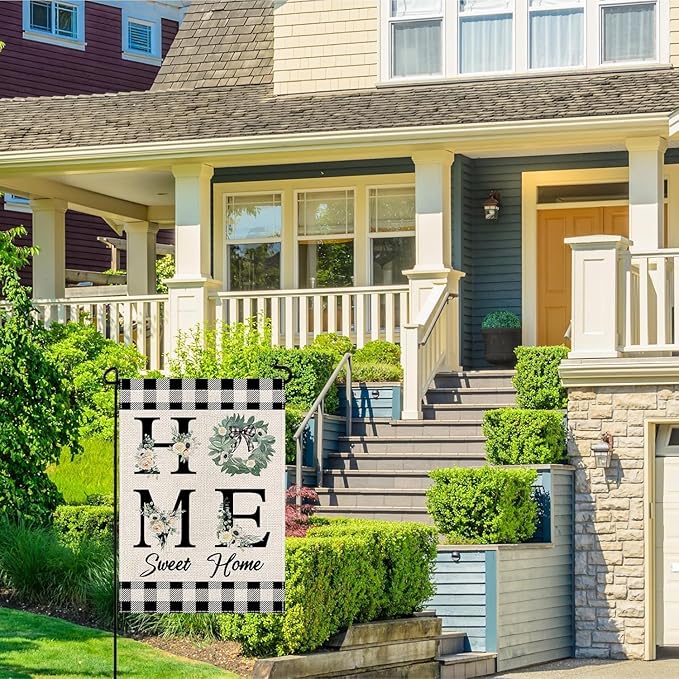 wyooxoo Spring Summer Flower Garden Flag 12x18 Inch Double Sided Vertical Welcome Garden Flag Outside Farmhouse Yard Outdoor Decoration (J)