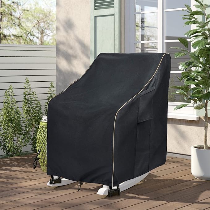 Outdoor Swivel Lounge Chair Cover 2 Pack,Waterproof Heavy Duty Patio Chair Covers,Patio Rocking Chair Covers for Outdoor Furniture,(30 W x 34 D x 38.5 H inches),Black