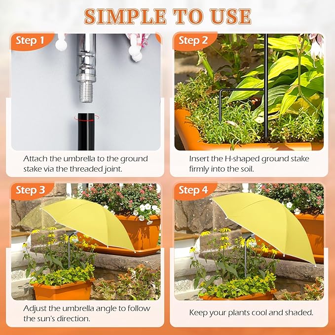 Tryly Plant Umbrellas for Outdoor Plants, Garden Umbrella Shade for Potted Plants and Garden Beds, Provide Shade to ‌Defend Plants From Blazing Sun