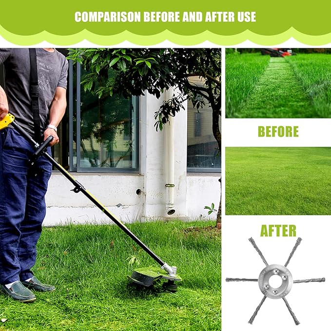 7" Inch Gas Trimmer Head – Universal Steel Wire Weed Eater Brush Cutter Trimmer Head for Lawn Mowers, Heavy-Duty Replacement Fits Stihl, Husqvarna, Echo with Install Kit