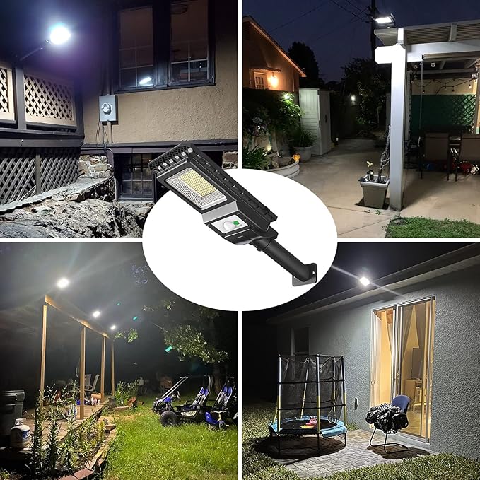 Engrepo Solar Lights Outdoor, 1000LM 156 LEDs Solar Powered Motion Sensor Light, Security Waterproof Solar Flood Light for Yard, Fence, Garden, Patio, Front Door, Shed, Deck, Path 2 Pack