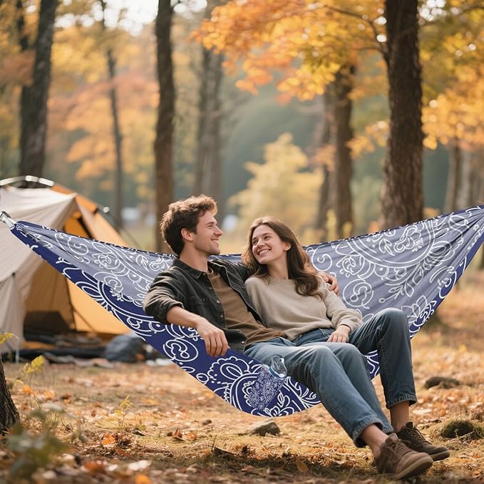 Ethnic Flower Outdoor Hammocks Swing Hammock for Patio Backyard Lounge Base