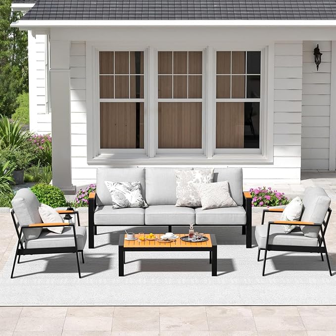 Aluminum Outdoor Patio Coffee Table for Deck and Poolside