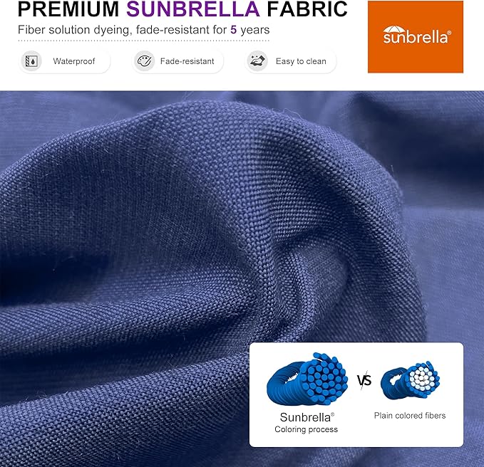 PURPLE LEAF 11 Feet Patio Large Cantilever Umbrella Double Top Deluxe Outdoor Round Wood Pattern Umbrellas Offset Umbrella Heavy Duty Sun Umbrellas for Garden Deck Pool, Spectrum Indigo