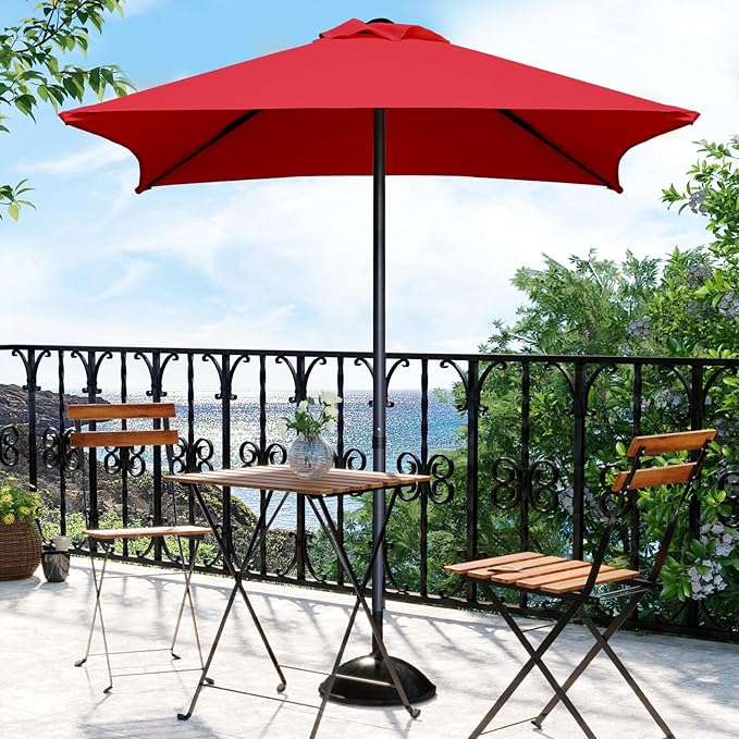4.9ft Mini Square Patio Umbrella - UV 50+ Waterproof & Easy Setup | Outdoor Table Umbrella for Deck, Balcony, Garden, Lawn, Backyard, Market
