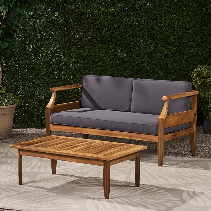 Patio Furniture Set of 4, Outdoor Sectional Furniture with Coffee Table, All-Weather Patio Conversation Set for Backyard, Garden and Poolside, Gray(Series E)