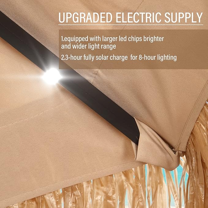 7.5FT Patio Umbrella, Outdoor Table Umbrella, Market Umbrella with Push Button Tilt and Crank for Garden, Lawn, Deck, Backyard & Pool