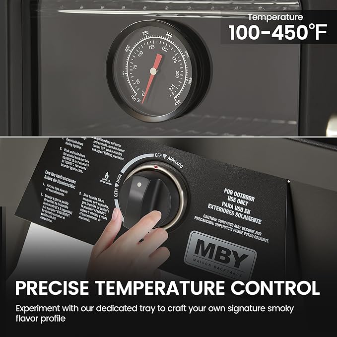 Vertical Lagre Propane Smoker with Cover & 4 Cooking Grates, Large Cooking Space, Heavy Duty & Weather-Resistant for Backyards,Smoke Ribs,Brisket,Chicken
