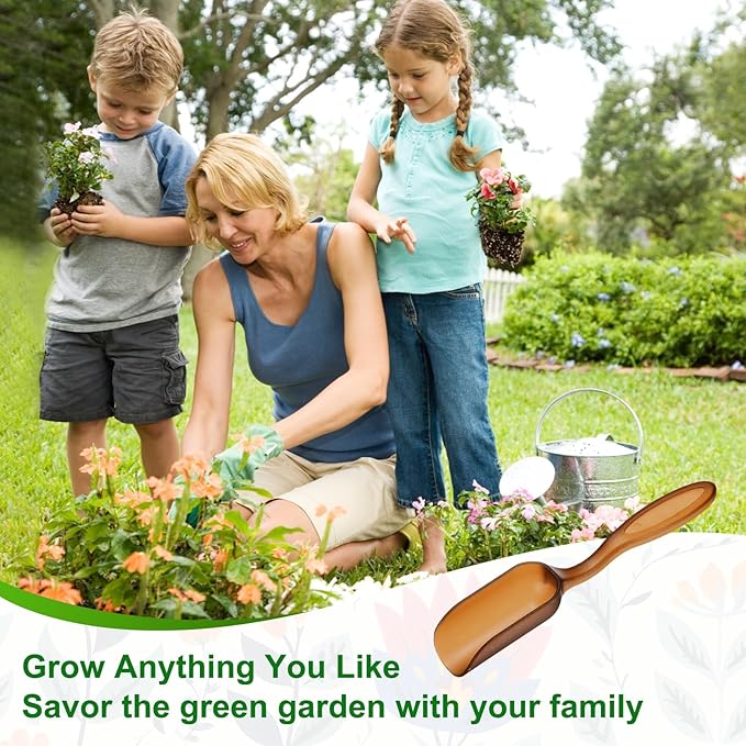 M METERXITY 20-Pack Mini Gardening Shovel Spoons, Plastic Garden Soil Scoops for Cultivation Digging Transplanting/Flower Planting/Plant Succulent, Colorful Small Gardening Tools [Brown]