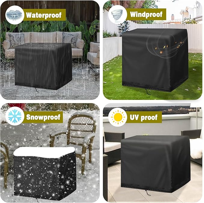 Outdoor Side Tables Cover for Utoplike Teak Outdoor Side Table for Patio, Waterproof Pool Coffee Accent Table Cover Wood End Tables Covers- 16"L x 13"W x 17"H