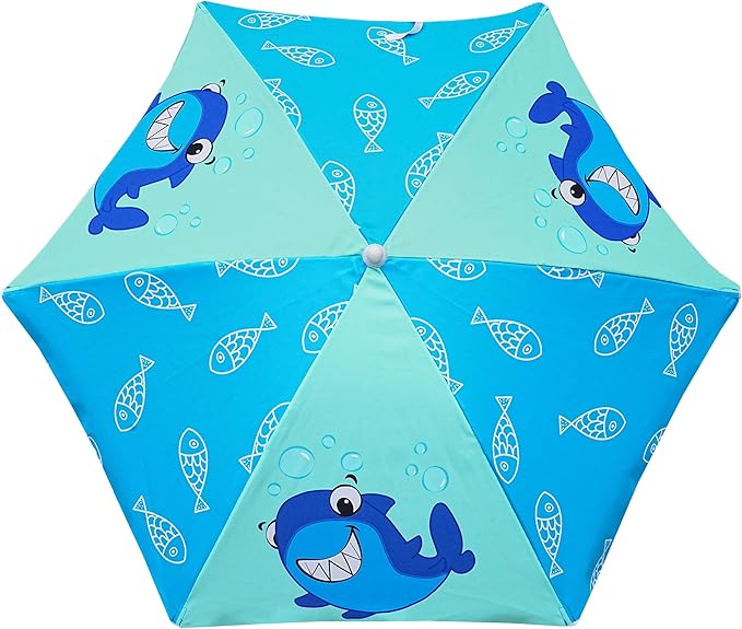 AMMSUN 5ft Seaside Beach Umbrella for Sand and Water Table - Kids Durable Umbrellas for children Beach Camping Garden Outdoor Play Shade