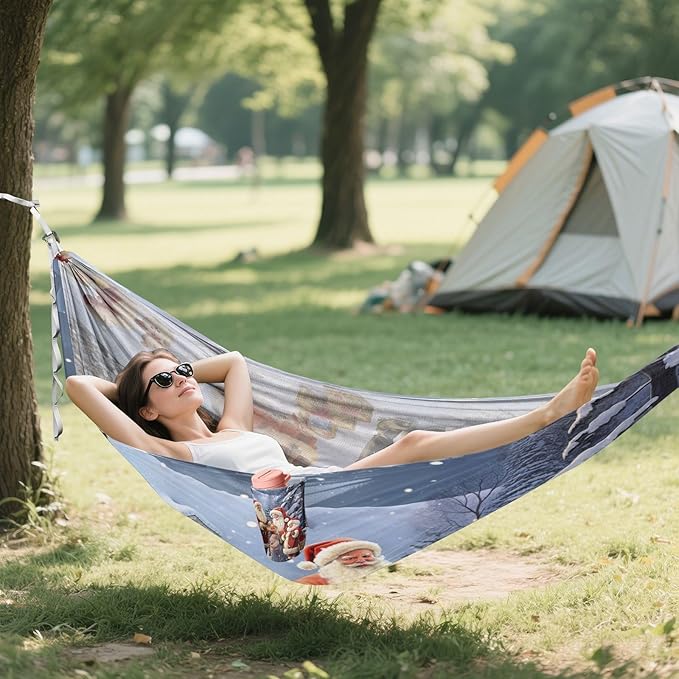 FRMG Christmas Santa Claus Hammock 500 lbs Capacity Portable Hammocks with Tree Straps & Attached Carry Bag, Camping Essentials Gear 2011889a