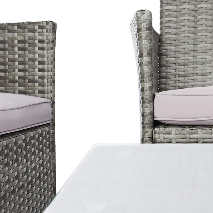 SAFAVIEH PAT7506B Collection Bandele Grey 4-Piece Outdoor Living Patio Set