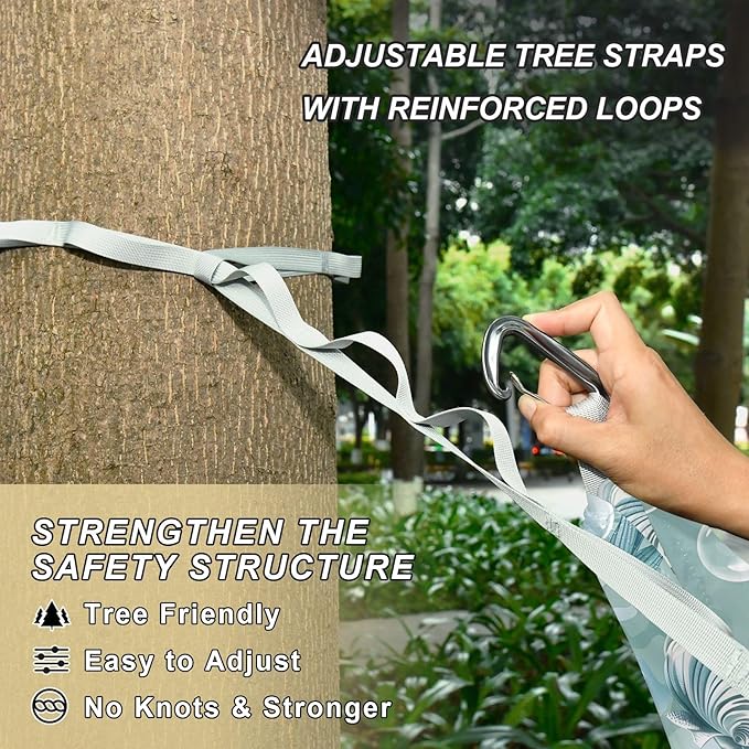 Camping Hammock Outdoor Hammocks for Outside Seashells Algae Bubbles Beach Trees Portable Lightweight with Pockets Tree Straps Indoor
