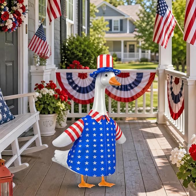 4th of July Goose Outfit with American Flag Patriotic Porch Goose Costume
