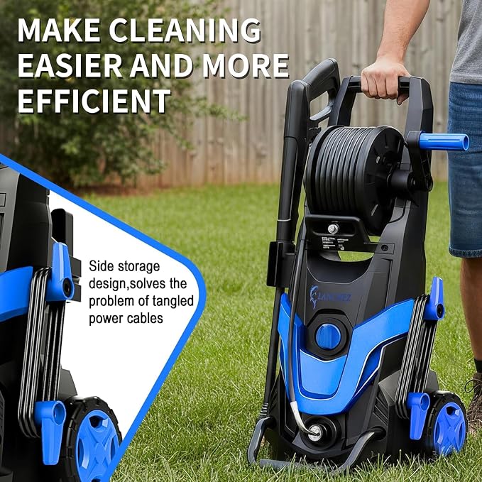 2026 Upgrade Pressure Power Washer 4800PSI w/4 Quick Connect Nozzles, Inlet Hose & Filter&500ML Soap Tank, High Cleaning Machine for Cars/Fences/Driveways/Patios/Home Cleaning,Blue