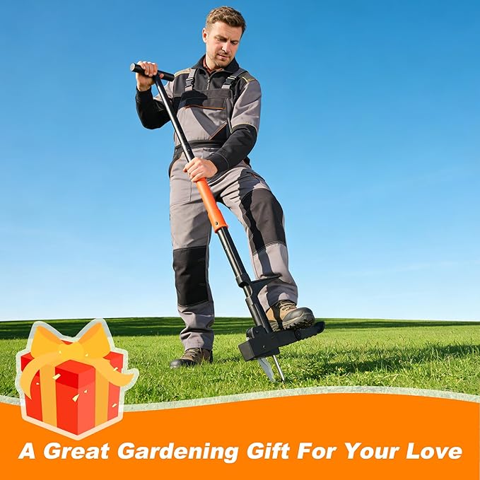 Weed Puller Tool with Long Handle, Stand Up Weeding Tool Gardening for Various Grass, Weed Remover Pulling Extractor Tool for Garden, Lawn, Yard , 4 Metal Claws with Foot Pedal Manual Weeders 43"