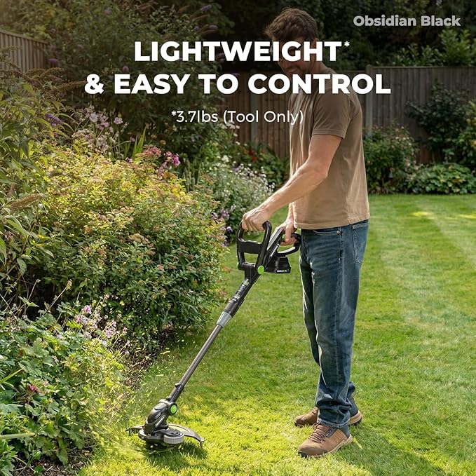 NovorikX 12'' Cordless String Trimmer & 350 CFM Leaf Blower Combo, 3 Batteries & Charger Included