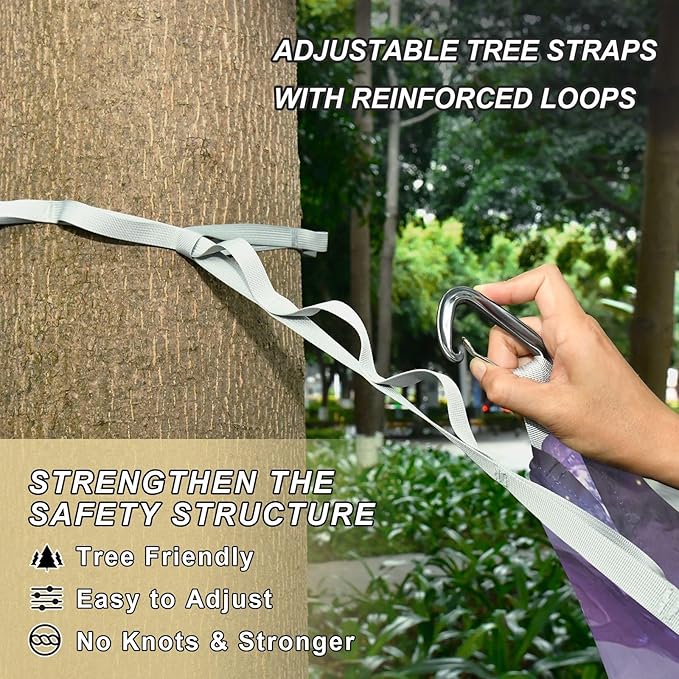 Fairy Game Anime Girl Hammocks Foldable Tree Hammock for Outside Patio Garden