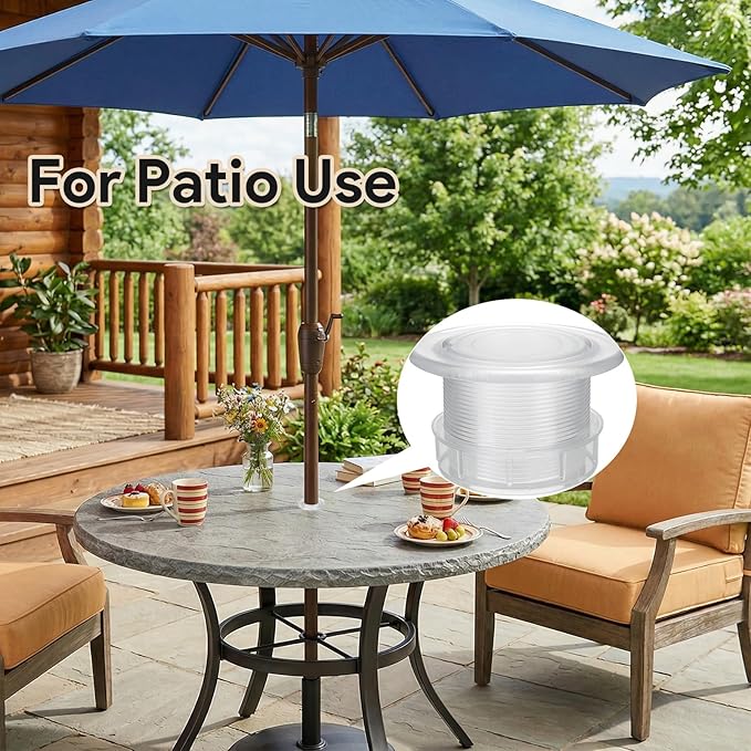 Patio Table Umbrella Hole Ring Plug Cap Set, Outdoor Parasol Table Hole Cover Insert Patio Table Hole Plug Ring for Cafes, Yard, Garden, Camping, Pool