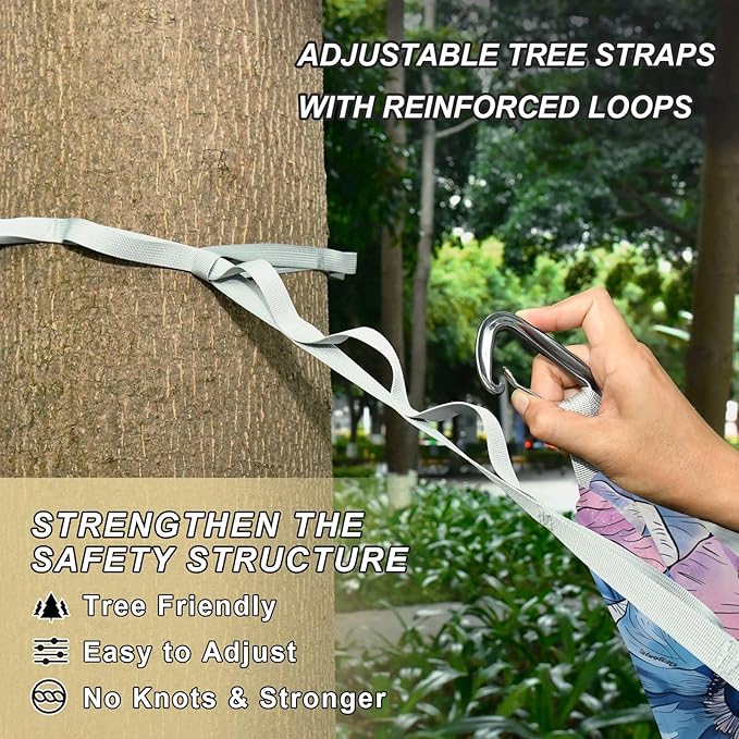 Camping Hammock Outdoor Hammocks for Outside Anemone Flower Beach Trees Portable Lightweight with Pockets Tree Straps Indoor