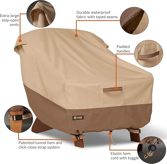 Classic Accessories Veranda's Best Waterproof Adirondack Patio Chair Cover, 32 x 34 x 36 Inch
