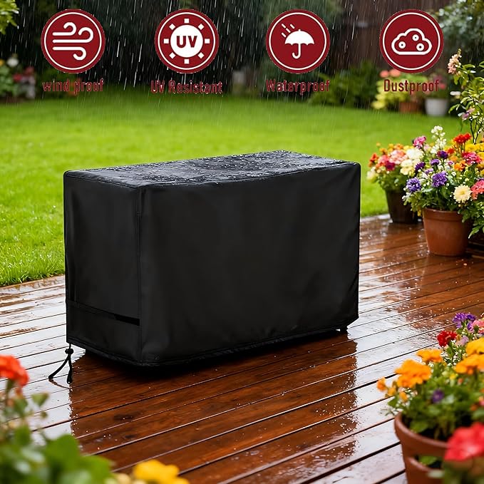 Bar Height Patio Furniture Dining Set Covers Waterproof Outdoor 60 Inch Square High Top Patio Bar Height Bistro Table & Chair Sets Winter Cover, 60"L x 60"W x 38"H