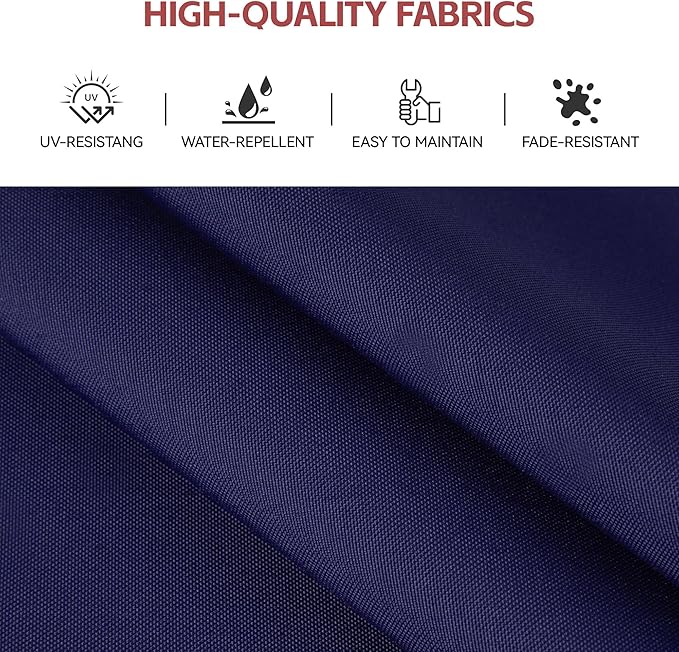 GENTEACO 10X10 FT Cantilever Umbrella, Large Offset Patio Umbrella with 6 Angle Tilts & 360° Rotation, Large Square Sun Umbrellas for Outdoor Patio Pool Deck Market, Navy Blue
