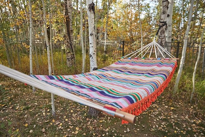 Hammock, Hand Loomed, Multi-Color, Made in Mexico by Verve CULTURE
