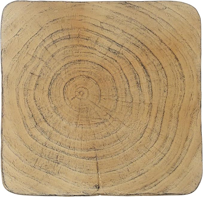 Christopher Knight Home Outdoor Side Table,Twist Shape End Table,Decorative Accent Table,Garden Stool Table for Patio Balcony Beach Pool Side,Lightweight Concrete,Wood Like Texture,Natural