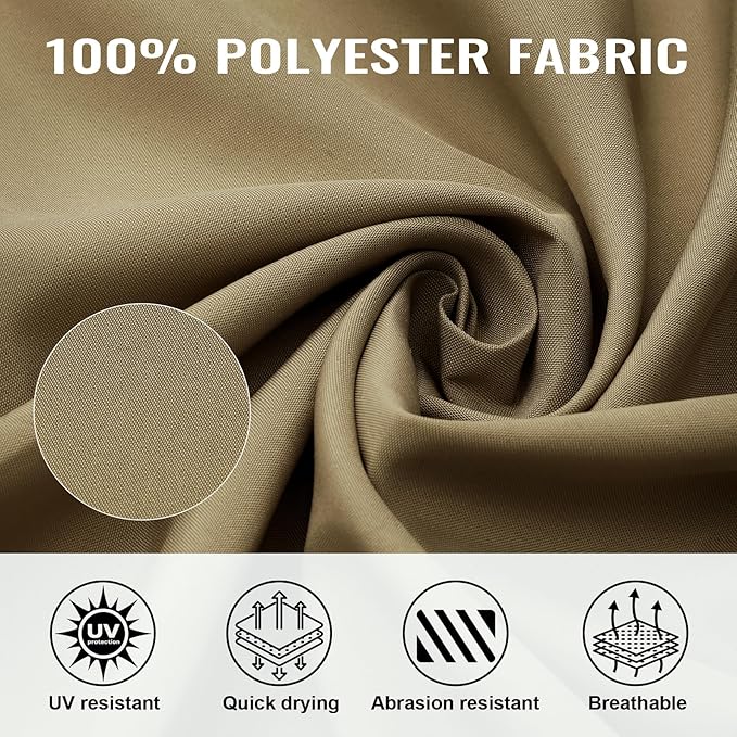 COWVIE 4-Panel 10' x 12' Gazebo Replacement Curtains, Patio Privacy Sidewalls with Double Zipper, Replacement for Outdoor Gazebo Canopy (Curtain Only)