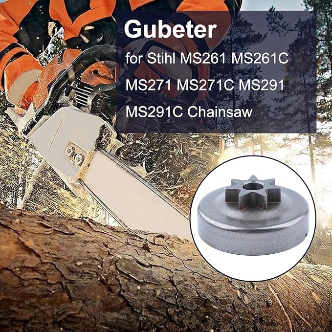 MS271 Sprocket Clutch Drum Kit with Needle Bearing Washer E-Clip Worm Gear .3/8" 7T Clutch Drum for Stihl MS261 MS271 MS291 Chainsaw Parts Replace 1121 007 1041,11210071041