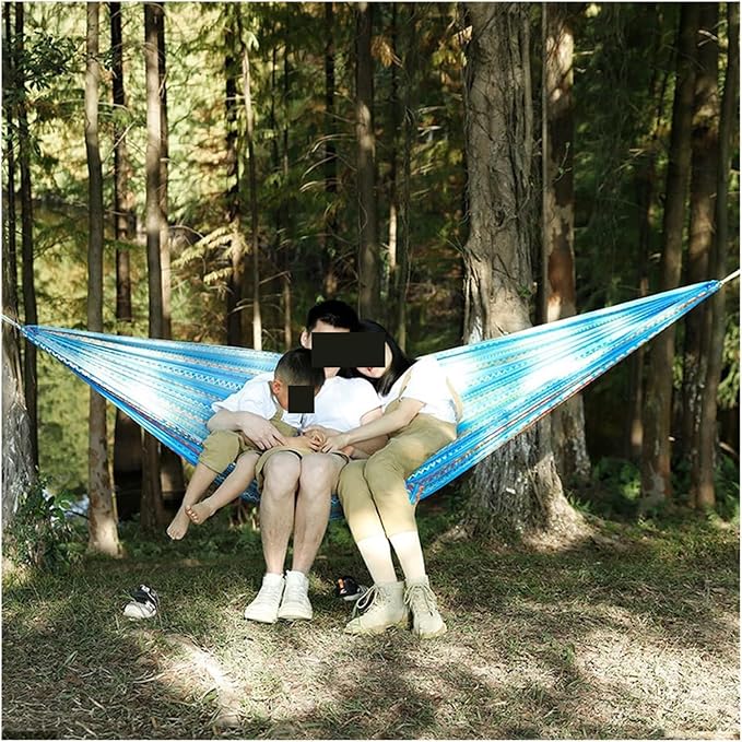 Hammock Portable Outdoor Garden Hammocks Quick Open Parachute Cloth Double Travel Camping Sleeping Hanging Hammock Swing Nature Hike Quick-Opening(Style B)