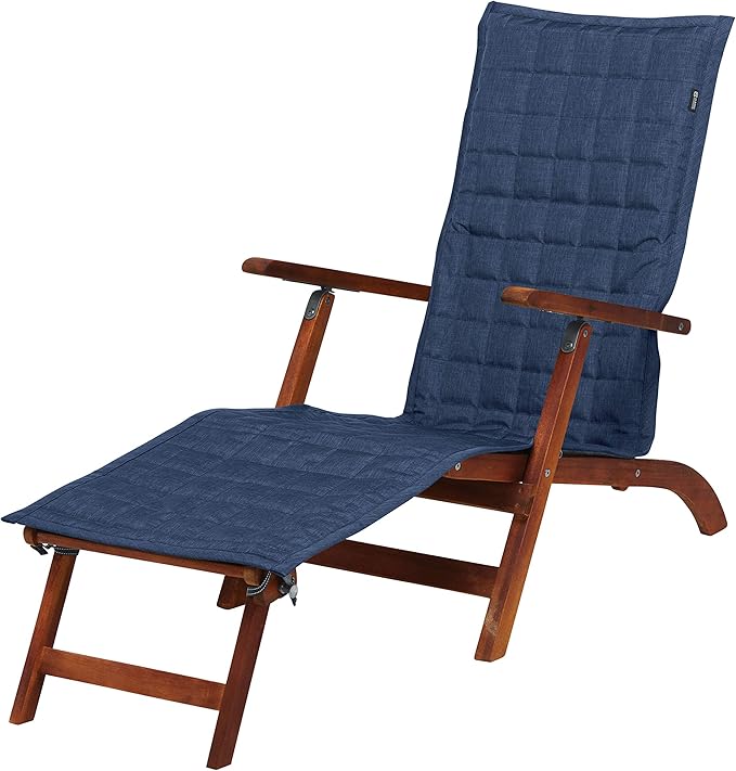 Classic Accessories Montlake Water-Resistant 69 Inch Patio Steamer Chaise Slipcover, Heather Indigo, Patio Furniture Covers