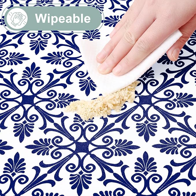 misaya Picnic Table Cover with Bench Cover, Waterproof Elastic Fitted Tablecloth for 5 Foot Tables, Rectangle Washable Polyester Tablecloths for Picnic, Camping, Outdoor (Navy, 30" x 60")
