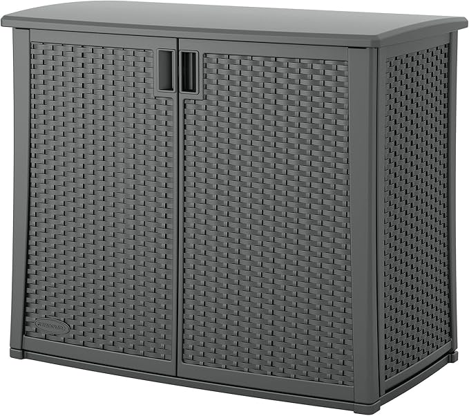 Suncast 4 Pack Lockable Outdoor Cabinet Storage for Patio, Garden and Backyard, 97 Gal, Cool Gray