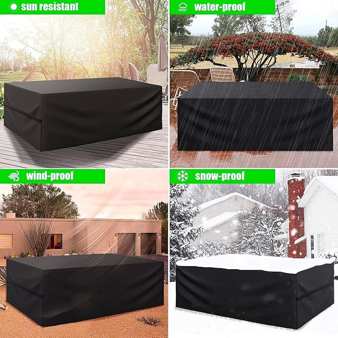LCOGD Patio Furniture Cover,Outdoor Furniture Covers Waterproof General Purpose, Outdoor Sofa Sets Covers Heavy Duty Windproof Anti-UV118”Lx79”Wx30”H