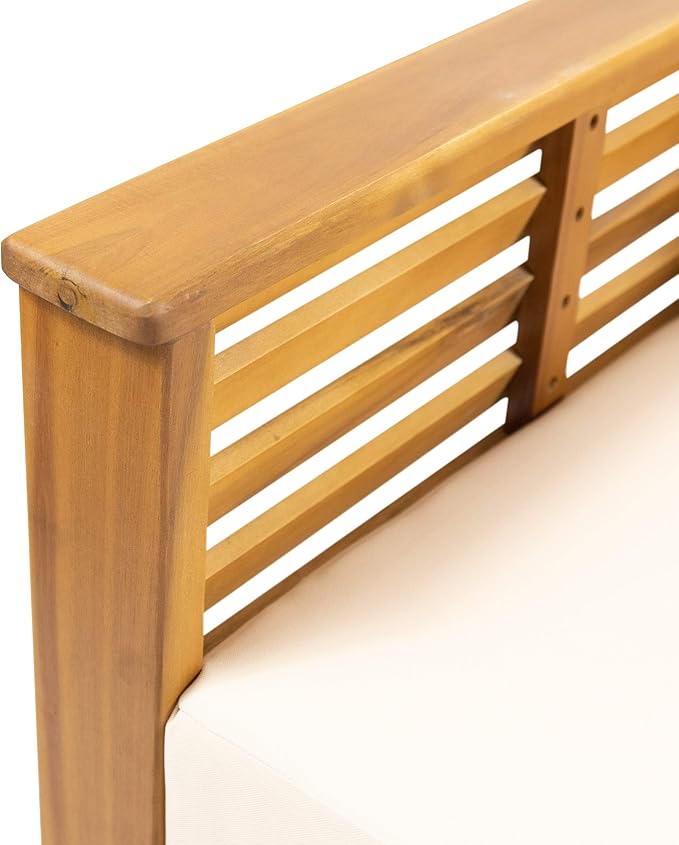 Christopher Knight Home Louver Chat Set, Teak + Cream