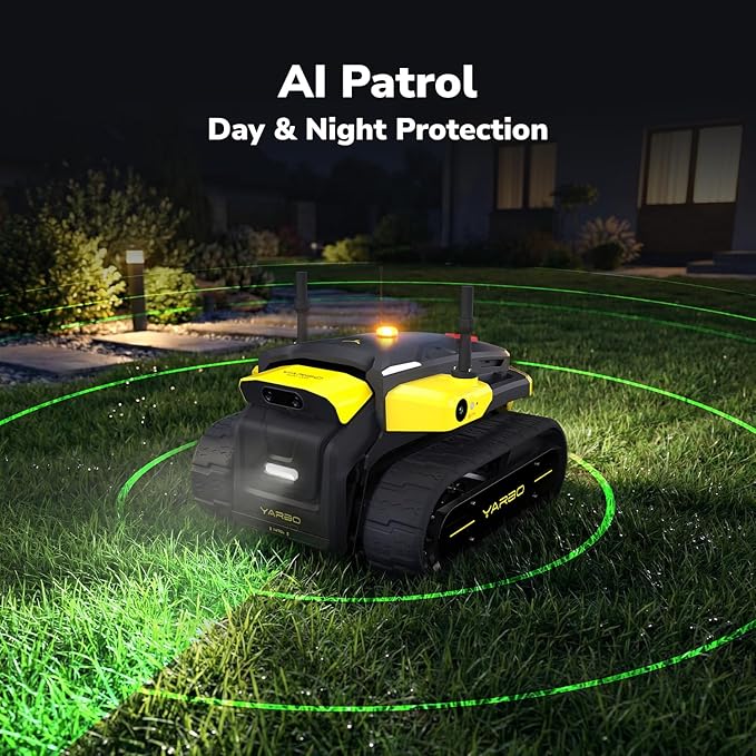 YARBO Core All-Terrain Security Robot - SAM Patrol, Live Cameras, Two-Way Audio, 500lbs Towing + Mowing/Snow/Leaf Modules
