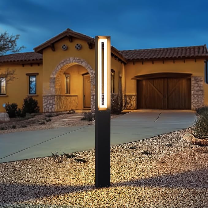 Landscape Path Light, 71" Modern Outdoor LED Pathway Lights, IP65 Waterproof Bollard Lighting for Yard, Driveway, Lawn, Courtyard & Garden Decoration