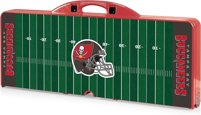 PICNIC TIME NFL Picnic Table Portable Folding Table with Seats and Umbrella