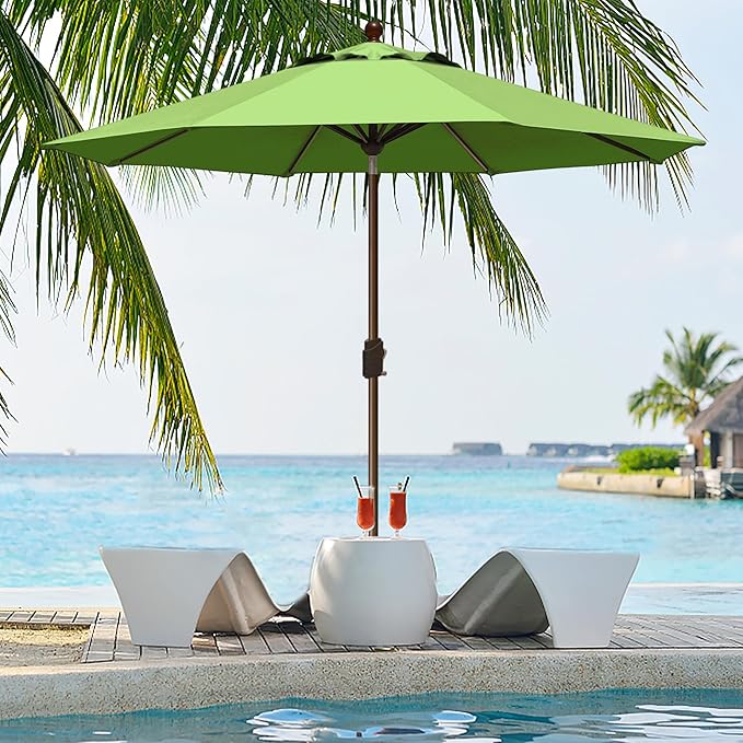 EliteShade USA 10-Year-Non-Fading 9Ft Market Patio Umbrella, UPF 50+ UV Protection Performance Sun Umbrella, Heavy Duty Commercial Grade Outdoor Table Umbrella with Crank & Tilt, Windproof Vented Top for Garden, Pool, Deck and Outdoor Playsets, Macaw G...
