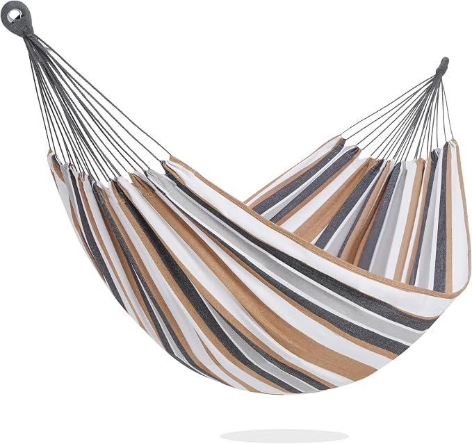 PNAEUT Family Hammocks for Outside, Replacement Outdoor Tree Hammock for Indoor Patio Porch Garden (Coffee, Large)