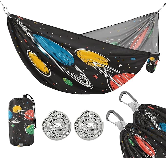 Hammocks for Outside Solar System Camping Hammock Portable Hammocks with Tree Straps and Carry Bag Camping Accessories for Hiking Beach Outdoor