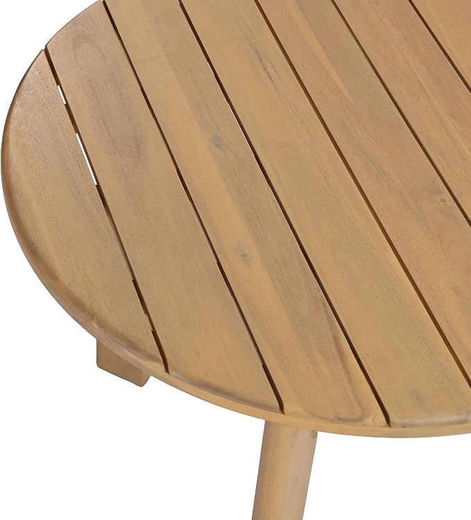 Christopher Knight Home Linda 70.67" Outdoor Dining Table, Solid Acacia Wood Patio Table for Patio Furniture Set, Modern Dining Table with Slat Panel Oval Top for Deck Garden Backyard, Light Teak