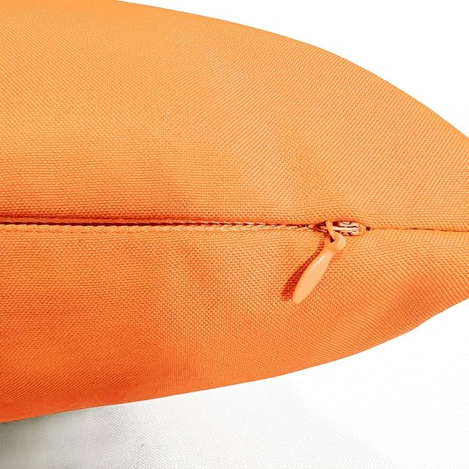 VAKADO Pumpkin Fall Waterproof Outdoor Throw Pillow Covers 16x16 Set of 2 | Fade Resistant, All-Weather Durability. Warm Harvest Hue For Porch, Patio & Garden. Machine Washable, Hidden Zipper.