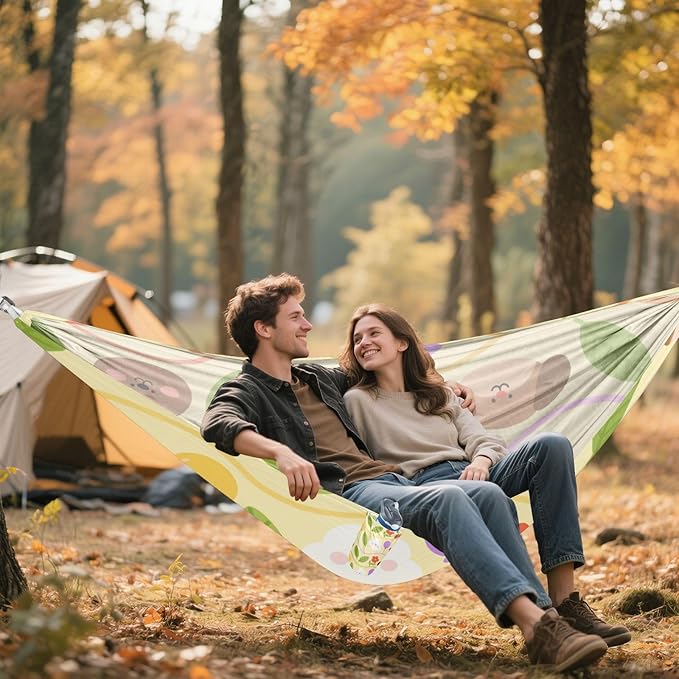 Cartoon Cute Brown Bear 330lb Capacity Outdoor Hammocks Swing Hammock for Indoor Outdoor Patio hamaca para Patio Exterior