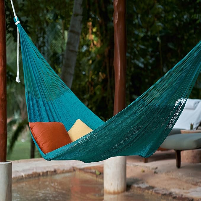 Novica Handmade Uxmal Peacock Cotton Rope Hammock (Single)