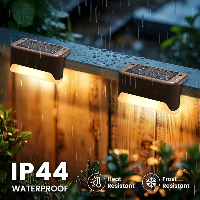 SOLPEX Solar Deck Lights Outdoor, Solar Fence Lights Waterproof LED Step Light for Outside, Garden, Stair, Patio, Yard, Railing, Front Porch, Balcony Decor(16 Pack Warm White)